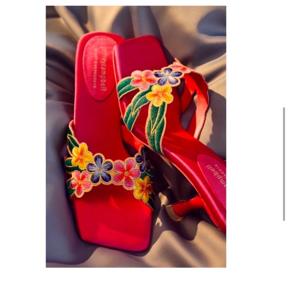 Anthropologie Flora Heels in Bright Pink. - Picture 4 of 7